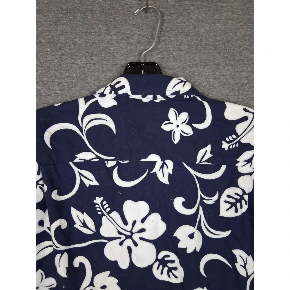 RJC Mens Shirt Large Blue Floral Tropical Hawaiian USA Made‎ VTG Resort